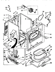 Cabinet parts for Kenmore Dryer 110.97575810 (11097575810, 110 97575810) from AppliancePartsPros.com
