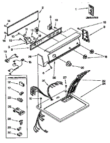 Top And Console parts for Kenmore Dryer 110.97576400 (11097576400, 110 97576400) from AppliancePartsPros.com