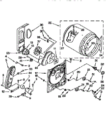 Bulkhead parts for Kenmore Dryer 110.97576410 (11097576410, 110 97576410) from AppliancePartsPros.com