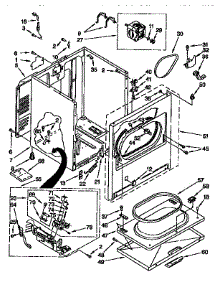 Cabinet parts for Kenmore Dryer 110.97577220 (11097577220, 110 97577220) from AppliancePartsPros.com