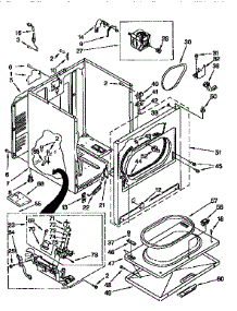 Cabinet parts for Kenmore Dryer 110.97577430 (11097577430, 110 97577430) from AppliancePartsPros.com