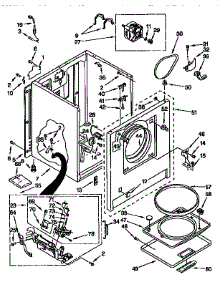Cabinet parts for Kenmore Dryer 110.97578120 (11097578120, 110 97578120) from AppliancePartsPros.com