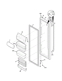 Refrigerator Door parts for Kenmore Refrigerator 253.44304401 (25344304401, 253 44304401) from AppliancePartsPros.com
