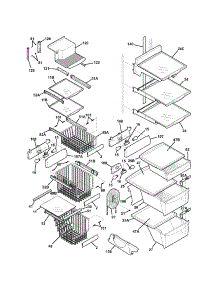 Shelves parts for Kenmore Refrigerator 253.44304401 (25344304401, 253 44304401) from AppliancePartsPros.com