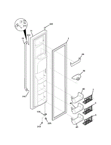 Freezer Door parts for Kenmore Refrigerator 253.44309400 (25344309400, 253 44309400) from AppliancePartsPros.com