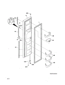 Freezer Door parts for Kenmore Refrigerator 253.44352403 (25344352403, 253 44352403) from AppliancePartsPros.com