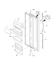 Refrigerator Door parts for Kenmore Refrigerator 253.44352405 (25344352405, 253 44352405) from AppliancePartsPros.com