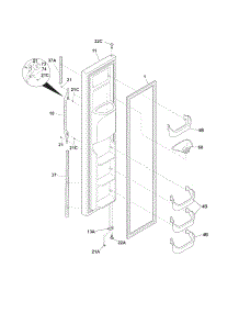 Freezer Door parts for Kenmore Refrigerator 253.44353400 (25344353400, 253 44353400) from AppliancePartsPros.com