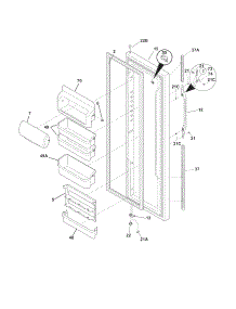 Refrigerator Door parts for Kenmore Refrigerator 253.44353400 (25344353400, 253 44353400) from AppliancePartsPros.com