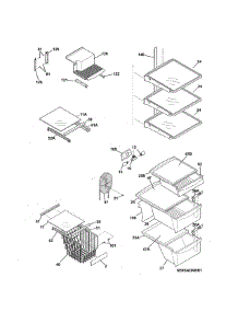 Shelves parts for Kenmore Refrigerator 253.44354403 (25344354403, 253 44354403) from AppliancePartsPros.com