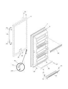 Door parts for Kenmore Freezer 253.44733100 (25344733100, 253 44733100) from AppliancePartsPros.com