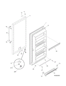 Door parts for Kenmore Freezer 253.44733106 (25344733106, 253 44733106) from AppliancePartsPros.com