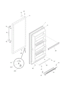 Door parts for Kenmore Freezer 253.44733108 (25344733108, 253 44733108) from AppliancePartsPros.com