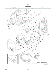 Ice Maker parts for Kenmore Freezer 253.44733110 (25344733110, 253 44733110) from AppliancePartsPros.com