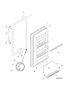 Door parts for Kenmore Freezer 253.44772701 (25344772701, 253 44772701) from AppliancePartsPros.com