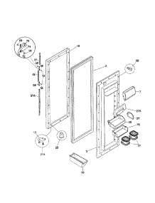 Refrigerator Door parts for Kenmore Refrigerator 253.50683002 (25350683002, 253 50683002) from AppliancePartsPros.com