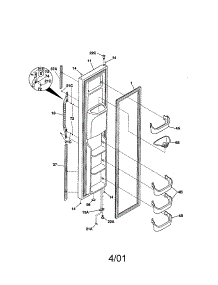 Freezer Door parts for Kenmore Refrigerator 253.51232101 (25351232101, 253 51232101) from AppliancePartsPros.com