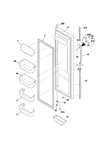 Refrigerator Door parts for Kenmore Refrigerator 253.51232103 (25351232103, 253 51232103) from AppliancePartsPros.com