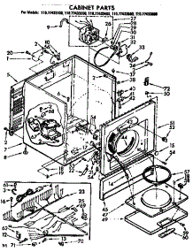 Cabinet Parts parts for Kenmore Dryer 110.77433400 (11077433400, 110 77433400) from AppliancePartsPros.com