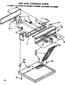 Top And Console Parts parts for Kenmore Dryer 110.77433600 (11077433600, 110 77433600) from AppliancePartsPros.com