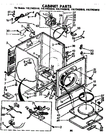 Cabinet Parts parts for Kenmore Dryer 110.77433610 (11077433610, 110 77433610) from AppliancePartsPros.com