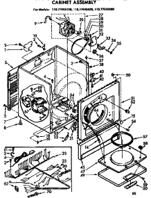 Cabinet Assembly parts for Sears Dryer 11077445600 from AppliancePartsPros.com