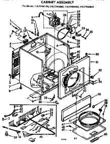 Cabinet Asm parts for Sears Dryer 11077450200 from AppliancePartsPros.com