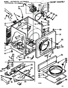 Cabinet Assembly parts for Sears Dryer 11077450210 from AppliancePartsPros.com