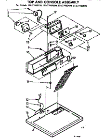 Top And Console Asm parts for Sears Dryer 11077450400 from AppliancePartsPros.com