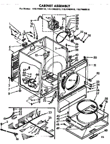Cabinet Assembly parts for Sears Dryer 11077460110 from AppliancePartsPros.com