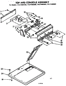 Top And Console Assembly parts for Sears Dryer 11077460400 from AppliancePartsPros.com
