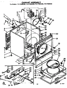 Cabinet Assembly parts for Sears Dryer 11077460400 from AppliancePartsPros.com