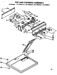 Top And Console Assembly parts for Sears Dryer 11077460410 from AppliancePartsPros.com