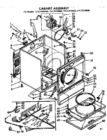 Cabinet Assembly parts for Sears Dryer 11077470100 from AppliancePartsPros.com