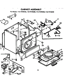 Cabinet Assembly parts for Sears Dryer 11077476200 from AppliancePartsPros.com