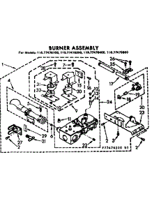 Burner Assembly parts for Sears Dryer 11077476600 from AppliancePartsPros.com