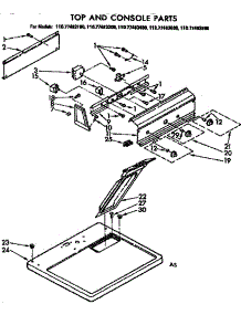 Top And Console Parts parts for Sears Dryer 11077483200 from AppliancePartsPros.com