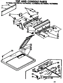 Top And Console Parts parts for Sears Dryer 11077483410 from AppliancePartsPros.com