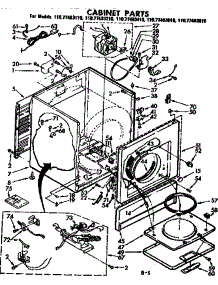 Cabinet Parts parts for Sears Dryer 11077483410 from AppliancePartsPros.com