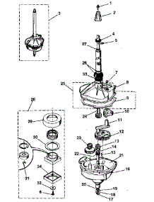 Transmission parts for Kenmore Washer Dryer Combo 417.99985100 (41799985100, 417 99985100) from AppliancePartsPros.com
