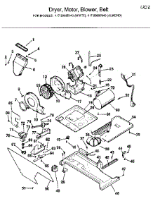 Dryer, Motor, Blower, Belt parts for Kenmore Washer Dryer Combo 417.99985140 (41799985140, 417 99985140) from AppliancePartsPros.com