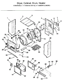 Dryer, Cabinet, Drum, Heater parts for Kenmore Washer Dryer Combo 417.99985140 (41799985140, 417 99985140) from AppliancePartsPros.com