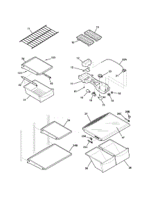 Shelves parts for Kenmore Refrigerator 253.64159400 (25364159400, 253 64159400) from AppliancePartsPros.com