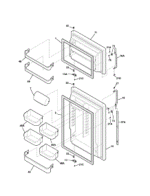 Door parts for Kenmore Refrigerator 253.64163400 (25364163400, 253 64163400) from AppliancePartsPros.com