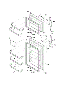 Door parts for Kenmore Refrigerator 253.64199400 (25364199400, 253 64199400) from AppliancePartsPros.com