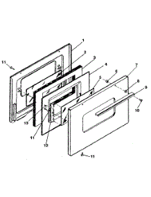Oven Door parts for Kenmore Range 119.9058811 (1199058811, 119 9058811) from AppliancePartsPros.com