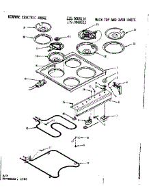 Main Top And Oven Units parts for Kenmore Range 119.9068110 (1199068110, 119 9068110) from AppliancePartsPros.com