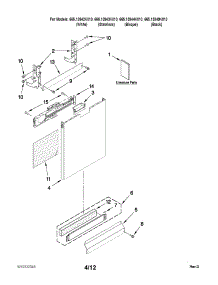 Door And Panel Parts parts for Kenmore Dishwasher 665.13943K010 (66513943K010, 665 13943K010) from AppliancePartsPros.com