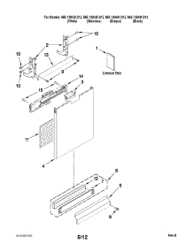 Door And Panel Parts parts for Kenmore Dishwasher 665.13943K012 (66513943K012, 665 13943K012) from AppliancePartsPros.com