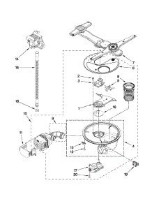 Pump, Washarm And Motor Parts parts for Kenmore Dishwasher 665.13943K012 (66513943K012, 665 13943K012) from AppliancePartsPros.com